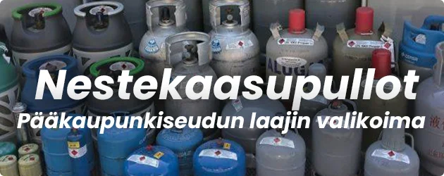 Suuri valikoima nestekaasupulloja