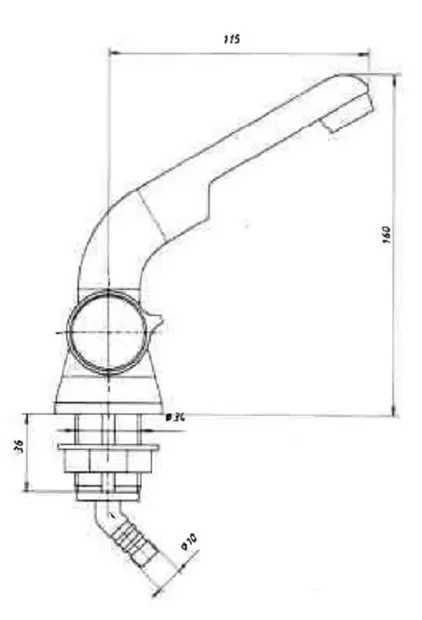Comet sekoitushana Barwig Compact valkoinen / kromi - Hanat Comet - 25111 - 2